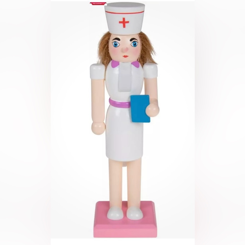 Nurse Nutcracker by Clever Creations Traditional Painted Wood 10”